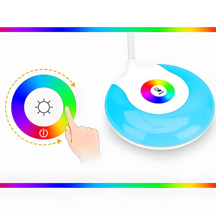 LAMPKA BIURKOWA LED NA BIURKO LAMPA 256 KOLORÓW RGB DO NAUKI DOTYKOWA