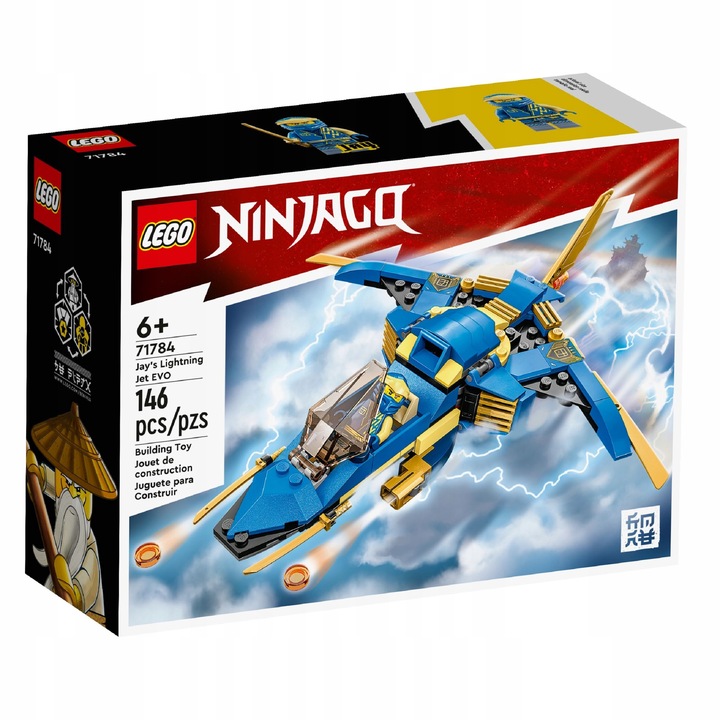 LEGO Ninjago Odrzutowiec ponaddźwiękowy Jay’a EVO 71784 + Lodowy smok 30649