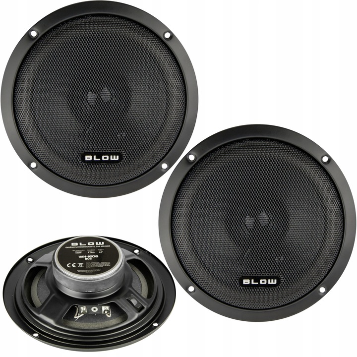 2x MOCNE GŁOŚNIKI SAMOCHODOWE 100W 6,5" 4Ohm 165mm 2 DROŻNE MASKOWNICE