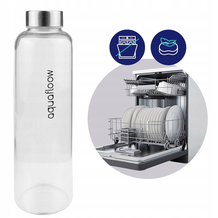 Szklana butelka AquaFloow z etui 700ml bidon szklany na wodę napoje