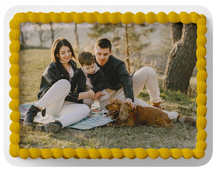 WYDRUK CUKROWY MASA CUKROWA Z TWOIM ZDJĘCIEM GRAFIKĄ A4 NA TORT + TEKST