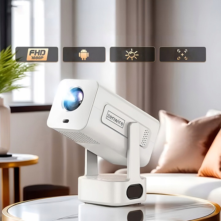 Mini Projektor Przenośny Rzutnik Android 13 WiFi 360 Full HD 4K do