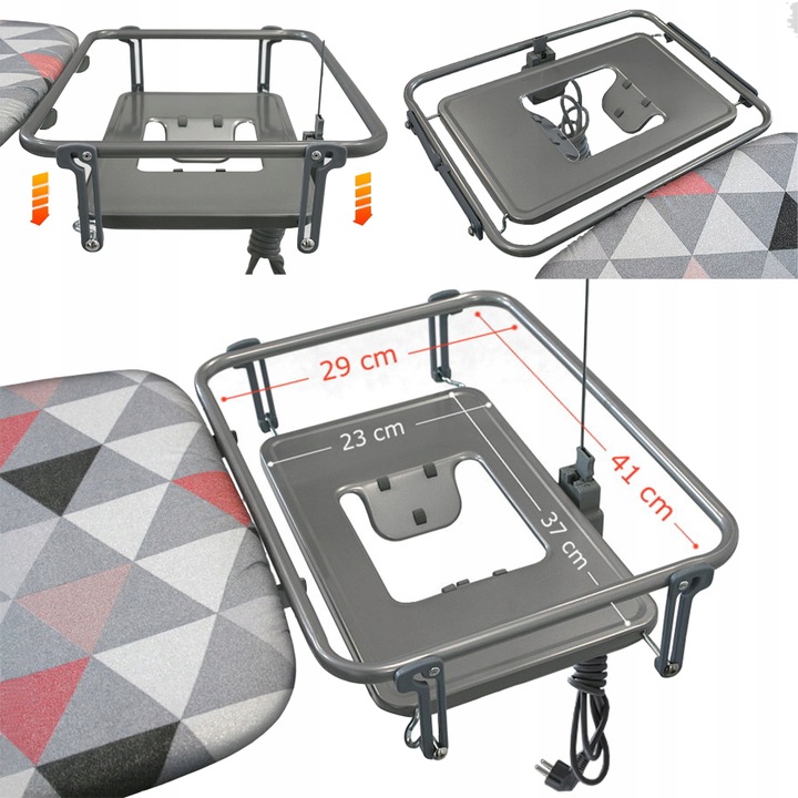 DUŻA PROFESJONALNA DESKA DO PRASOWANIA Z RĘKAWNIKIEM PRZEDŁUŻACZ