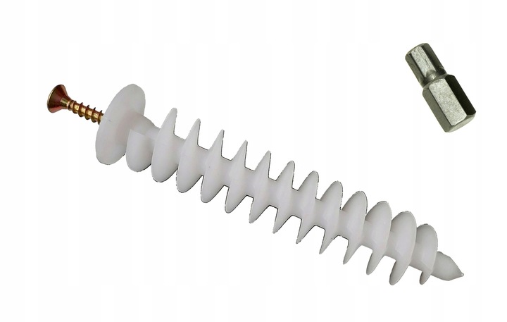 Kołek WKRĘT do STYROPIANU mocowania w izolacji 125mm 10szt. + bit imbus