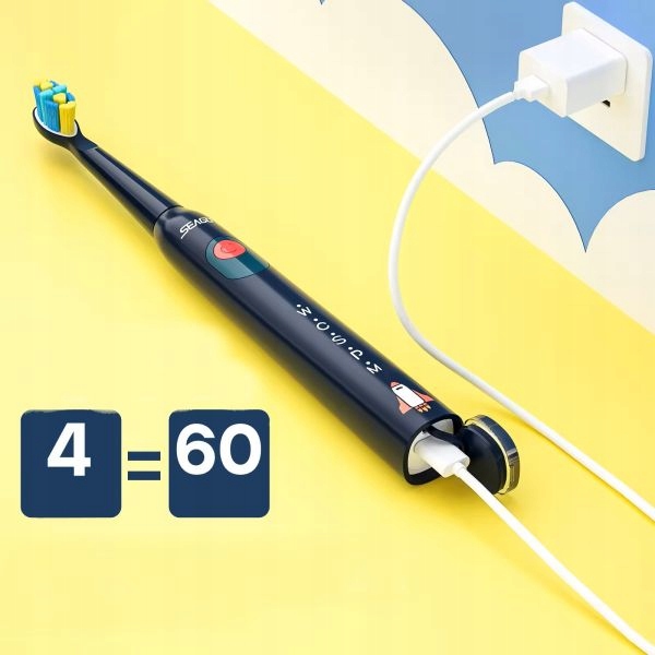 Szczoteczka soniczna dla dzieci 3-12 lat niebieska SEAGO SG-2303 USB-C