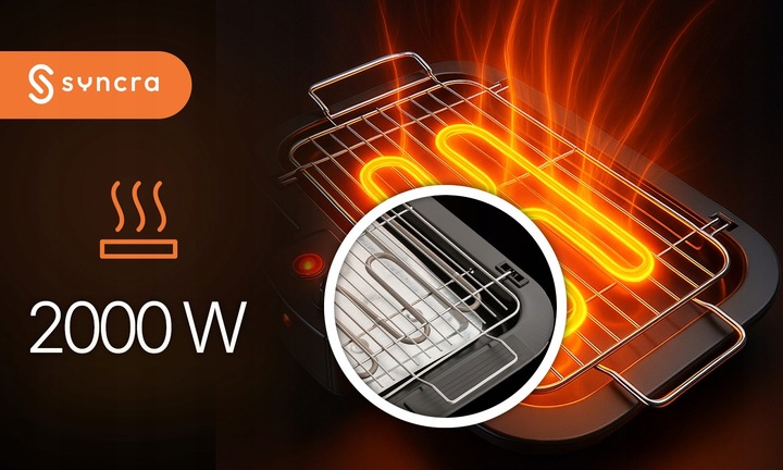 GRILL ELEKTRYCZNY 2000W STOŁOWY DOMOWY OGRODOWY STOJĄCY DUŻY Z RUSZTEM