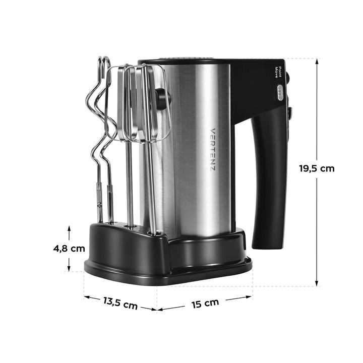 Mikser ręczny VERTENZ kuchenny 800W Turbo 10 poziomów +2 mieszadła +2
