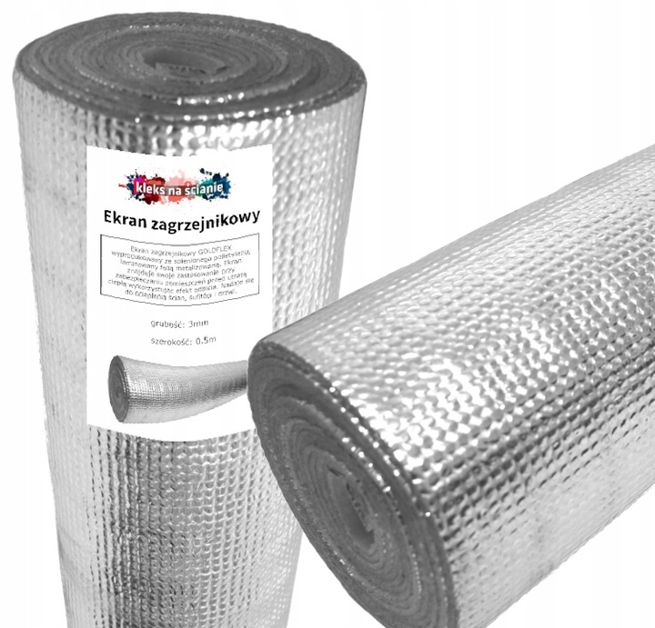 Ekran Zagrzejnikowy MATA ALUMINIOWA PIANKA 10m ODBIJAJĄCY CIEPŁO Izolacyjna