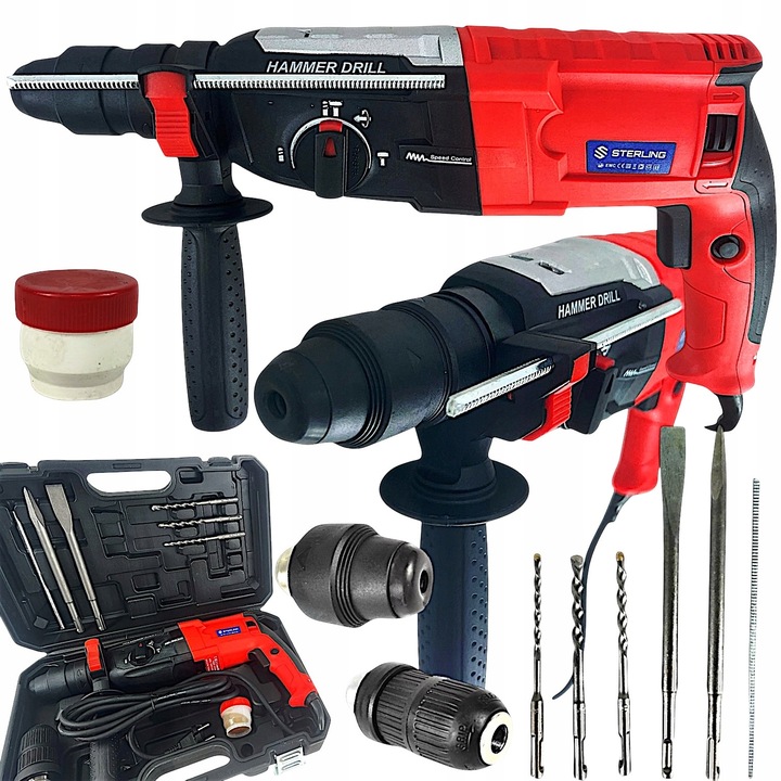 MŁOTOWIERTARKA MŁOT UDAROWY WIERTARKA Z UDAREM 2950W SDS+ 4,8J WIERTŁA