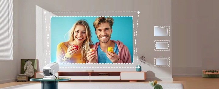 PROJEKTOR RZUTNIK ANDROID TV WIFI FULL HD PRZENOŚNY SMART GŁOŚNIK