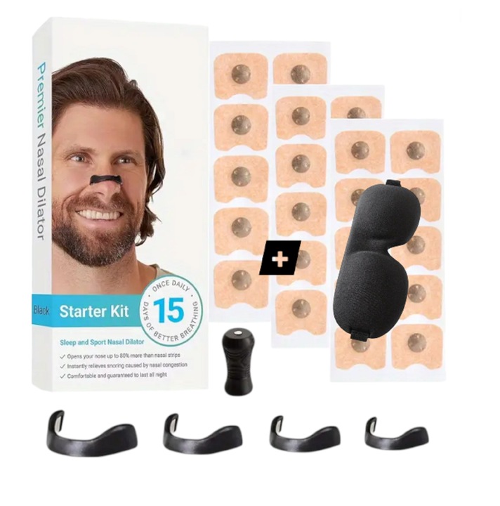 Rozszerzacz do nosa opaski przeciw chrapaniu 30dni + GRATIS OPASKA NA OCZY