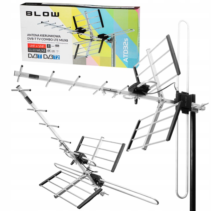 ANTENA ZEWNĘTRZNA KIERUNKOWA TV NAZIEMNEJ COMBO MUX8 DVB-T2 4K ULTRA HD LTE