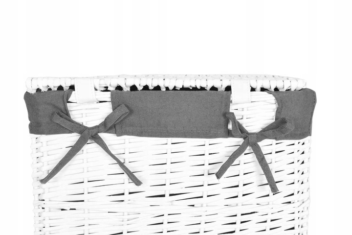 KOSZ WIKLINOWY NA PRANIE BIELIZNĘ ODZIEŻ ZABAWKI POJEMNIK BIAŁY KUFER 72L