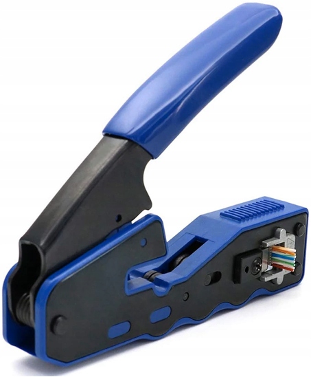 ZACISKARKA WTYKÓW PRZELOTOWYCH RJ45 PASS THROUGH ŚCIĄGACZ IZOLACJI STRIPPER