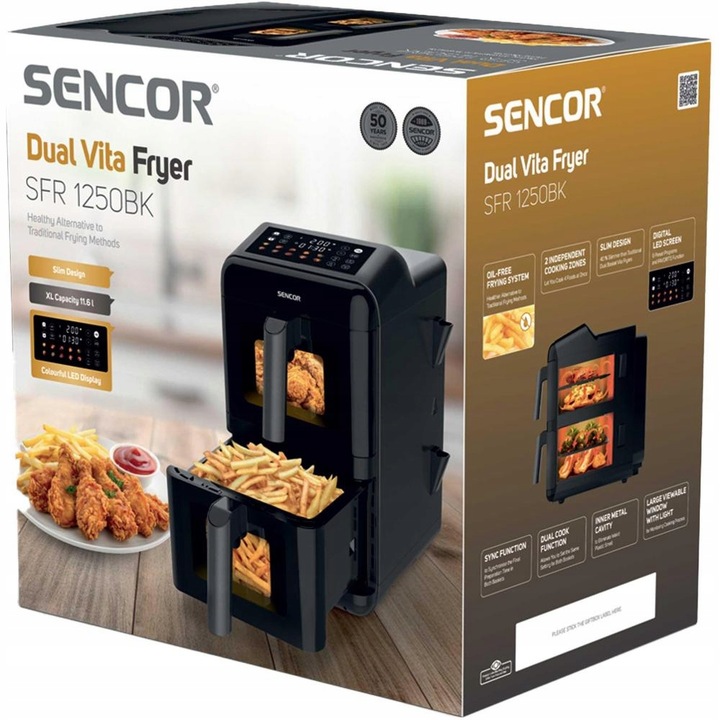 Air Fryer Frytkownica beztłuszczowa Sencor 1250BK 11,6L 3000W 10