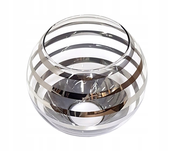Klosz SZKLANY do lamp na E27 Kula paski chrom