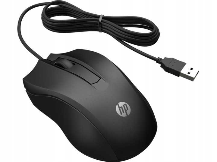 Mysz przewodowa biurowa HP 100 1600 DPI sensor optyczny czarna (6VY96AA)
