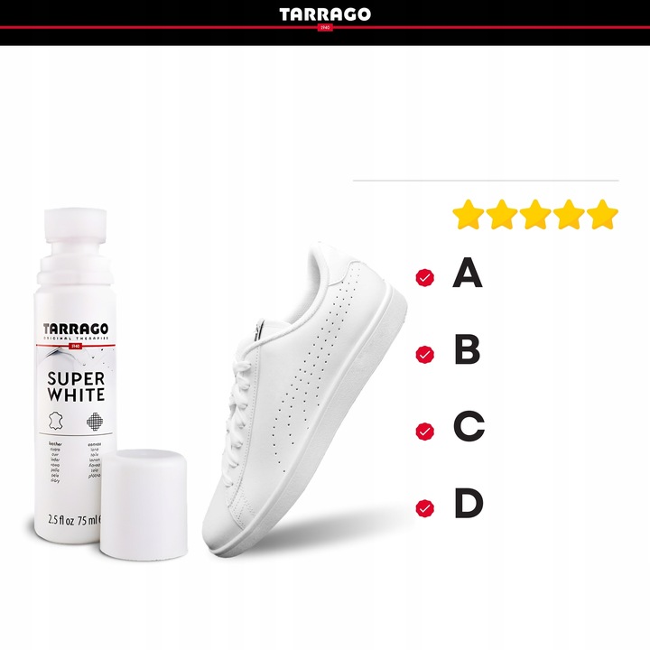 Pasta do Butów Biała Farba do Sneakersów Tarrago z Aplikatorem Kryjąca 75ml