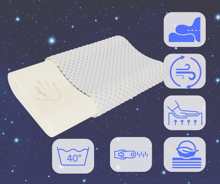 Poduszka Ortopedyczna profilowana VISCO Memory do spania na boku