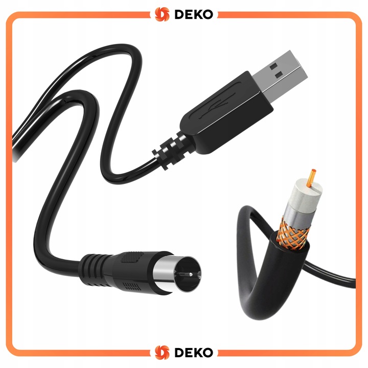 Antena Pokojowa DVBT2 Wewnętrzna HEVC Deko TV Naziemna 28Db Wzmacniacz