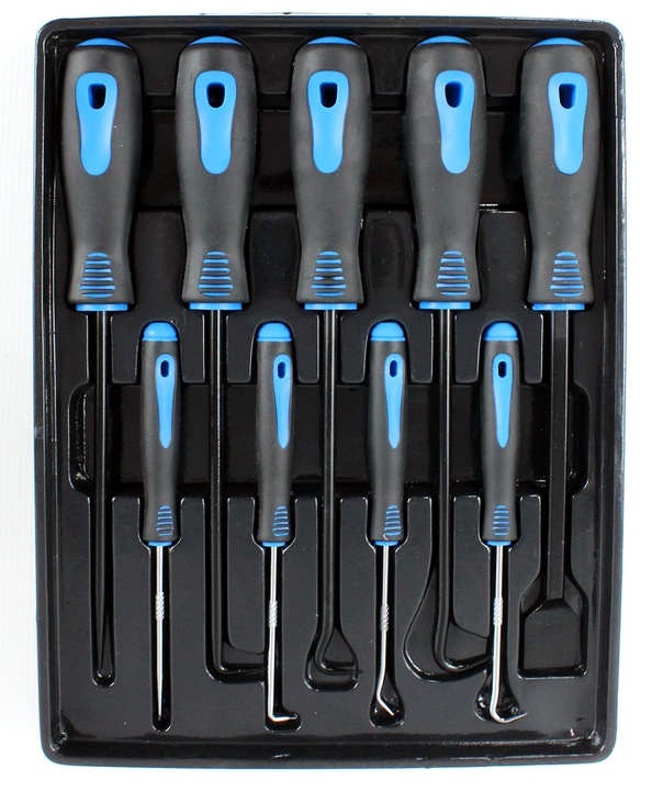 Zestaw grotów-haków i skrobaków 9el.