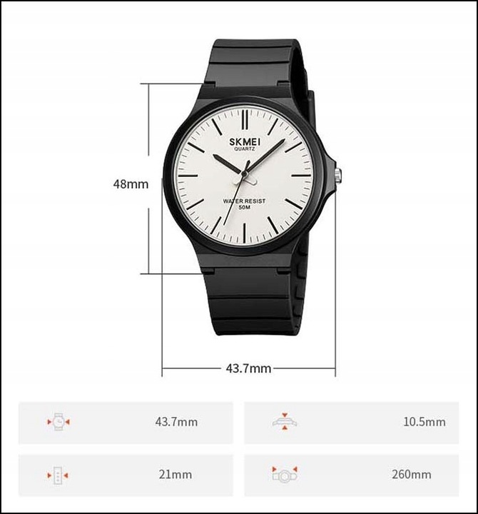 Zegarek męski SKMEI analogowy pasek skóra