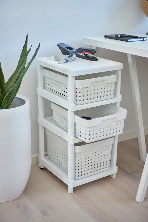 Szafka mobilna na kółkach łazienkowa z koszykami wysuwanymi regał kuchenny