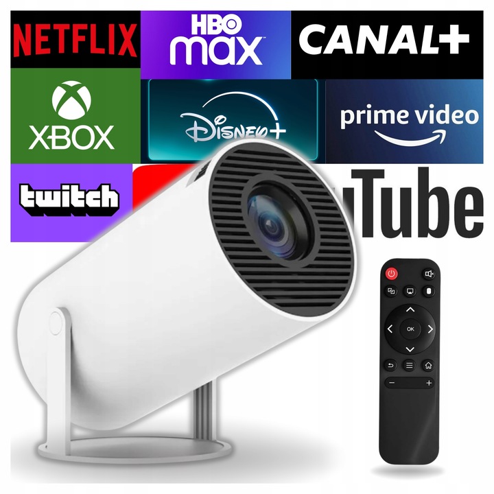 Projektor Rzutnik Przenośny Android Smart TV LED 4K Głośnik WIFI 130