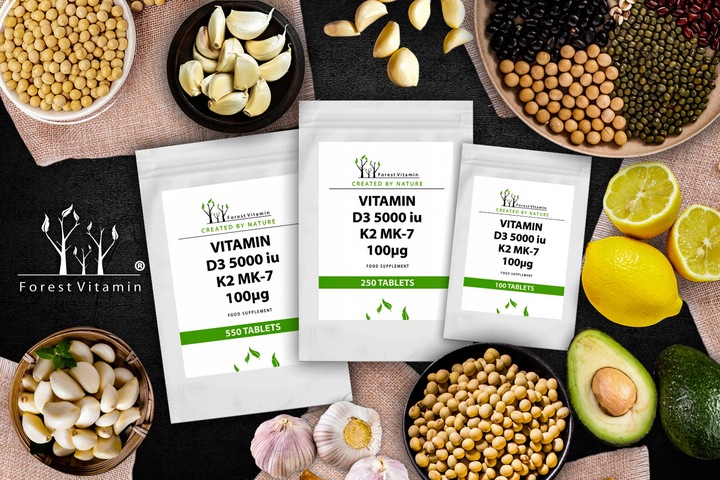 WITAMINA D3 5000 iu K2 MK-7 100 mcg 250 tab