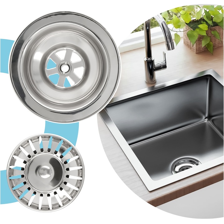 Odpływ Zlewu 3,5 SITKO METALOWE Korek Spust Syfon Zlewozmywaka Uniwersal MR