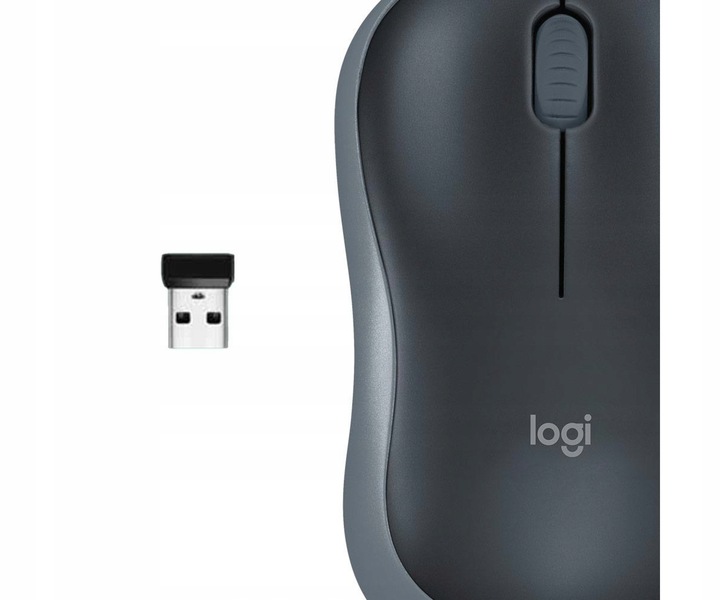 Myszka bezprzewodowa Logitech M185 szara, sensor optyczny 1000DPI 2.4GHz