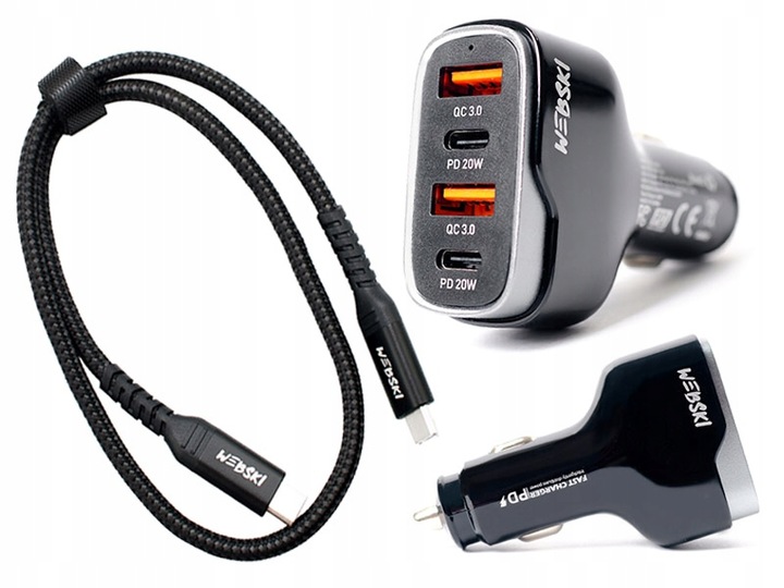 MOCNY KABEL C-C 100W 0,5m I SZYBKA MOCNA UNIWERSALNA ŁADOWARKA 40W QC/PD