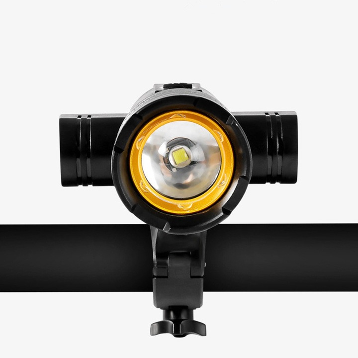 Lampa Rowerowa Przednia + Tylna na Kierownicę Akumulatorowa USB Latarka LED