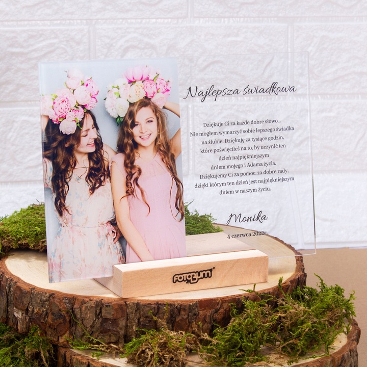 Podziękowanie prezent dla rodziców na ślub Wasze zdjęcie na szkle w 1 dzień