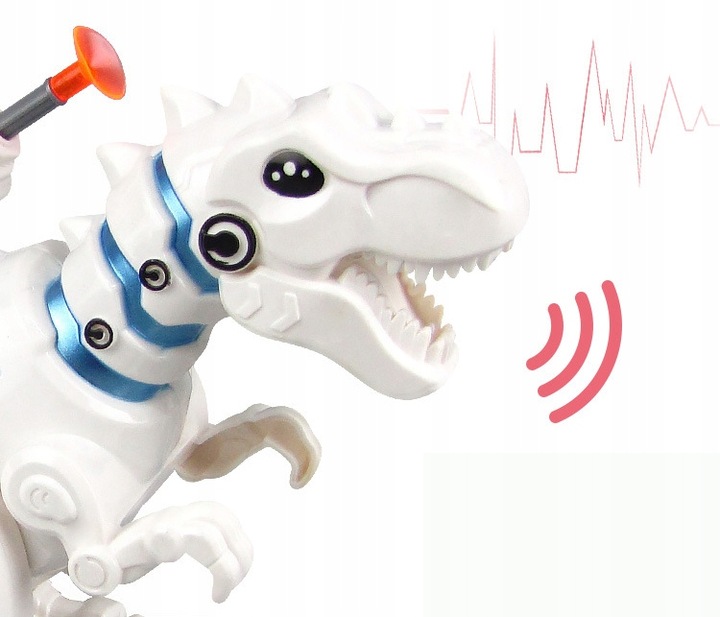 DUŻY DINOZAUR ROBOT TREX CHODZI RYCZY ŚWIECI ZIEJE