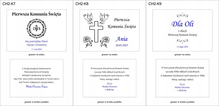 Prezent na KOMUNIE ŚWIĘTĄ pamiątka PUDEŁKO +GRAWER