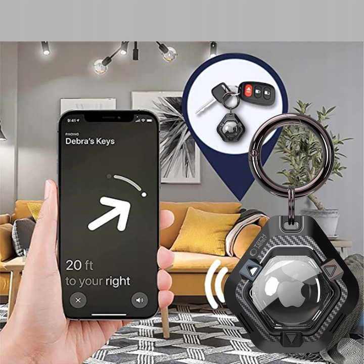 OCHRONNE ETUI CASE BRELOK DO KLUCZY KARABIŃCZYK NA APPLE AIRTAG 2021 /