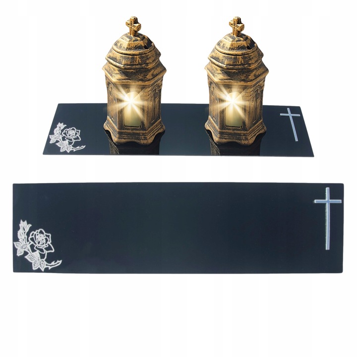 Tacka PODSTAWKA POD ZNICZ Świeczki na GRÓB ZNICZE 60X15 SZKŁO AKRYLOWE