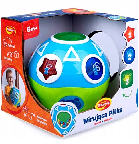 INTERAKTYWNA WIRUJĄCA PIŁKA EDUKACYJNA MÓWI PO POLSKU 6m+