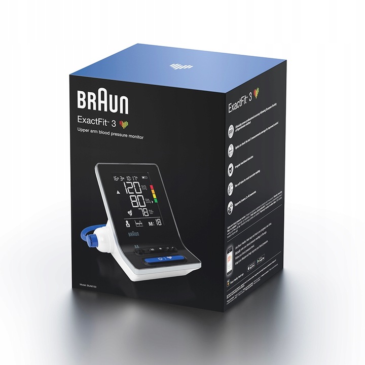 CIŚNIENIOMIERZ NARAMIENNY BRAUN EXACTFIT 3 BUA6150 2MANKIETY ETUI ARYTMIA