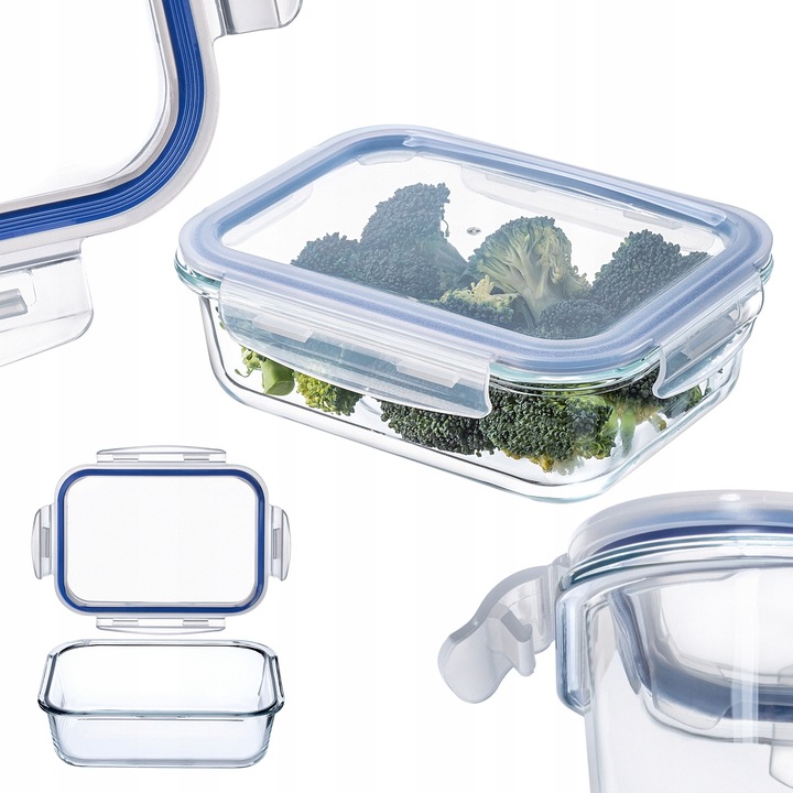 SZKLANY POJEMNIK NA ŻYWNOŚĆ JEDZENIE 1040ml Z POKRYWKĄ PUDEŁKO ŚNIADANIÓWKA