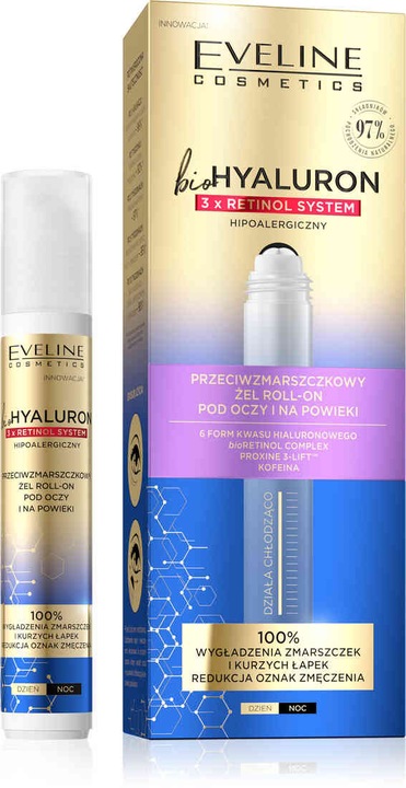 Eveline BioHyaluron Przeciwzmarszczkowy Żel Roll-On pod Oczy 15ml