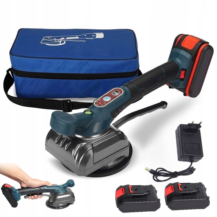 PRZYSSAWKA WIBRACYJNA DO PŁYTEK WIBRATOR DO POZIOMOWANIA 2000mAh 21V