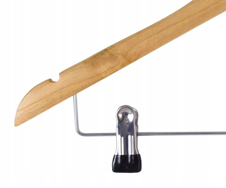 WIESZAKI DREWNIANE Z POPRZECZKĄ KLIPSAMI NA UBRANIA SPÓDNICZKĘ ZESTAW