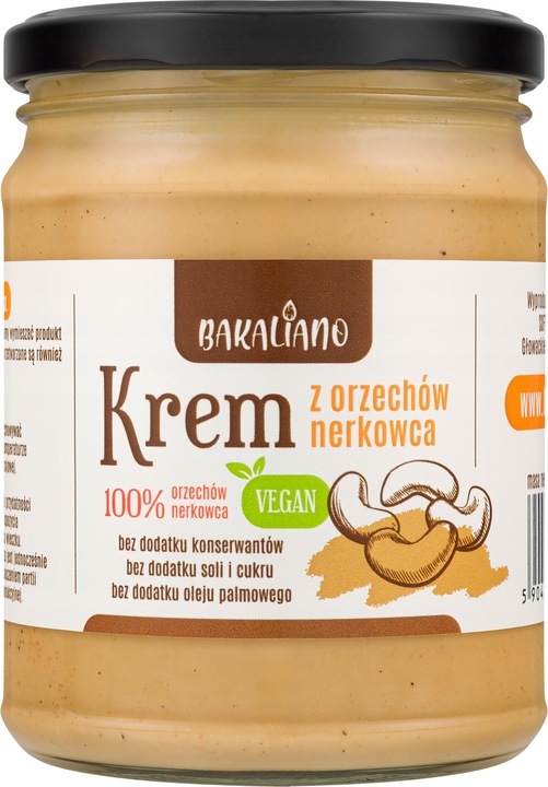 PASTA Z ORZECHÓW NERKOWCA 500ml BEZ SOLI i CUKRU !