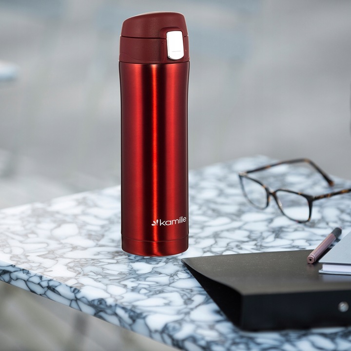 KUBEK TERMICZNY TERMOS STALOWY BUTELKA SZCZELNY pojemny bidon KAMILLE