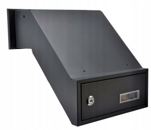 SKRZYNKA NA LISTY POCZTĘ PRZELOTOWA DO MURU DWUSTRONNA ANTRACYT + 3