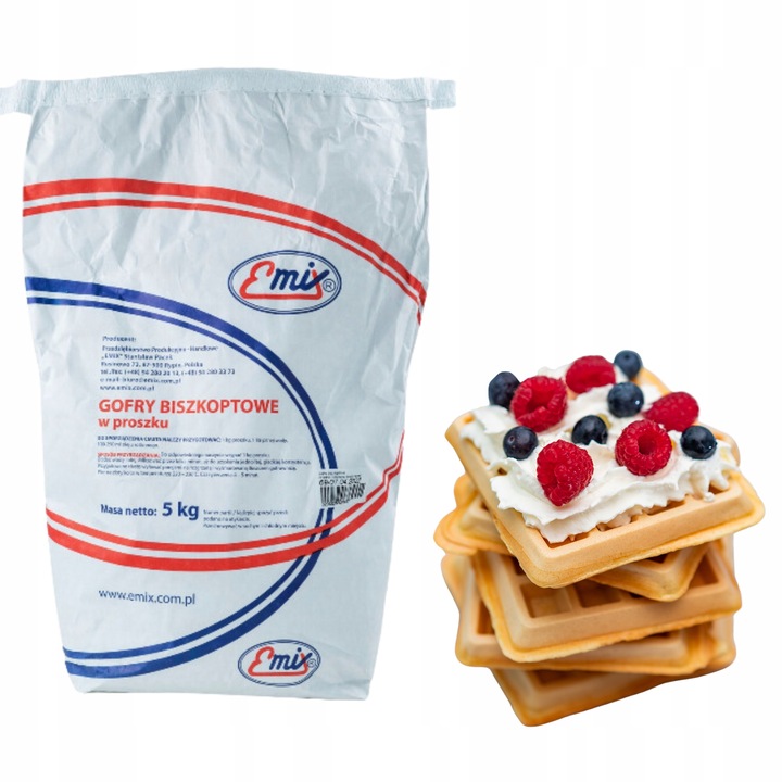 Mieszanka na Gofry biszkoptowe w proszku Emix 5 kg Puszyste i chrupiące