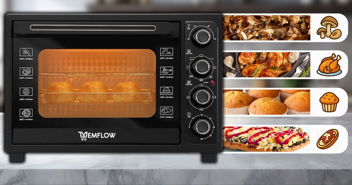 PIEKARNIK ELEKTRYCZNY Z TERMOOBIEGIEM SUSZARKA SPOŻYWCZA GRILL 45L