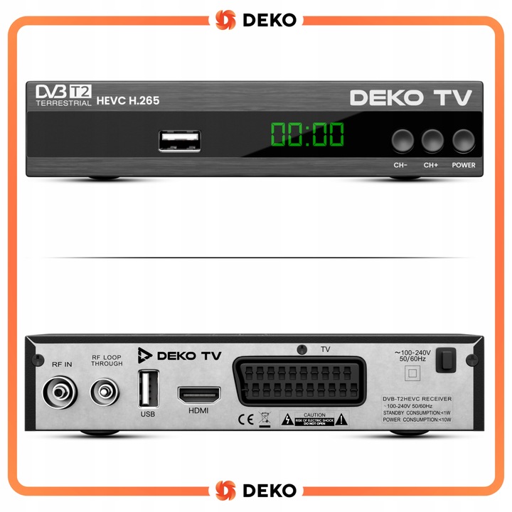 Tuner Dekoder DVB-T2 DekoTV PRO2 Telewizji Naziemnej HEVC H.265 DEKO